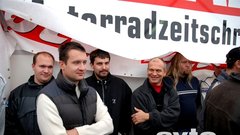Cimerman, Grošelj, Žvan, Gusenbauer in Reich na brifingu pred tekmovanjem.