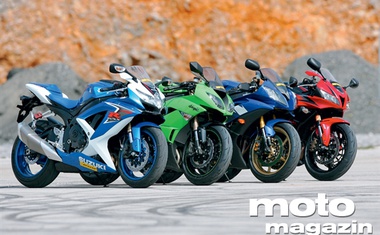 Supersport 600: Honda CBR 600 RR ABS, Suzuki GSX-R 600, Kawasaki ZX-6R, Yamaha YZF-R6