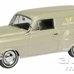 OPEL OLYMPIA REKORD CARAVAN 1953 - 
Na mednarodnem avtomobilskem salonu IAA v Frankfurtu je tovarna Opel predstavila novo Olympio, ki ji je dodala še ime Rekord. Avtomobil je bil za tiste čase sodobno oblikovan – po vzoru ameriških modelov GM. Olympia Rekord je bil uspešen model, ki so ga z manjšimi oblikovalskimi spremembami (maska hladilnika) izdelovali do leta 1957 in izdelali v skupaj 558.452 primerkih. Schuco je v merilu 1 : 43 izdelal model Olympia Rekord Caravan v izvedbi Oplovega servisnega vozila, ki je bilo zelo priljubljeno med obrtniki. (foto: Schuco)
