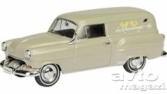OPEL OLYMPIA REKORD CARAVAN 1953 - 
Na mednarodnem avtomobilskem salonu IAA v Frankfurtu je tovarna Opel predstavila novo Olympio, ki ji je dodala še ime Rekord. Avtomobil je bil za tiste čase sodobno oblikovan – po vzoru ameriških modelov GM. Olympia Rekord je bil uspešen model, ki so ga z manjšimi oblikovalskimi spremembami (maska hladilnika) izdelovali do leta 1957 in izdelali v skupaj 558.452 primerkih. Schuco je v merilu 1 : 43 izdelal model Olympia Rekord Caravan v izvedbi Oplovega servisnega vozila, ki je bilo zelo priljubljeno med obrtniki.
