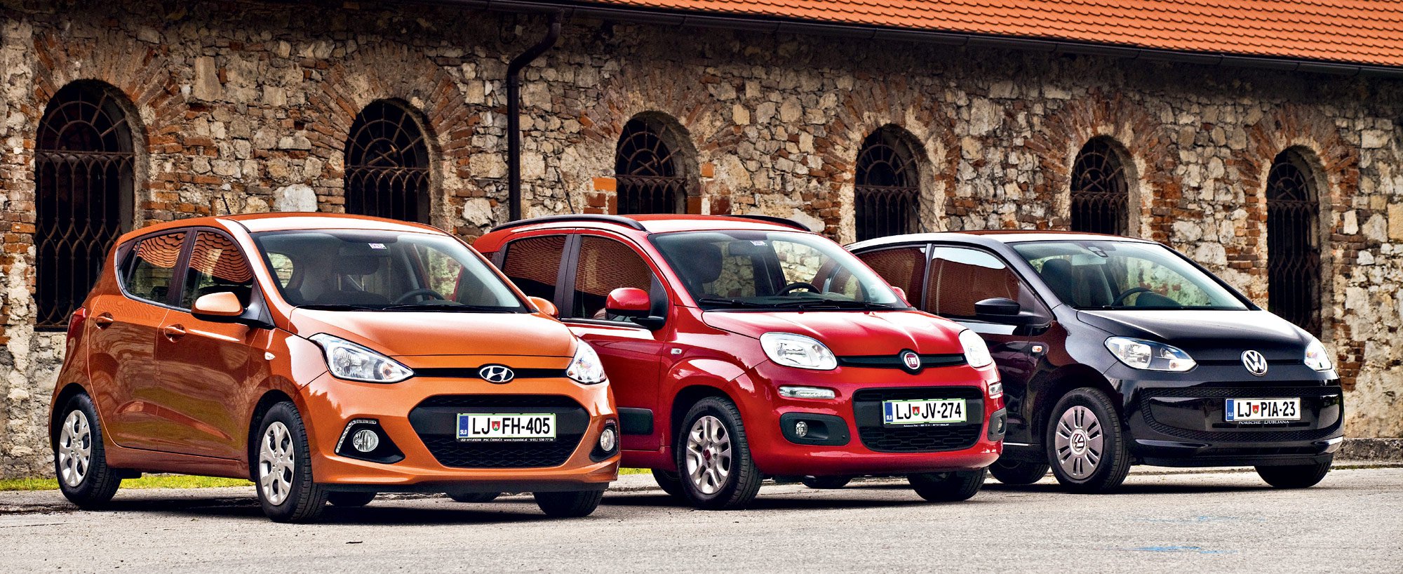 Primerjalni test Fiat Panda, Hyundai i10 in VW up Testi