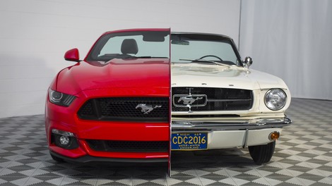 Ford Mustang z dvojnim obrazom na razstavi
