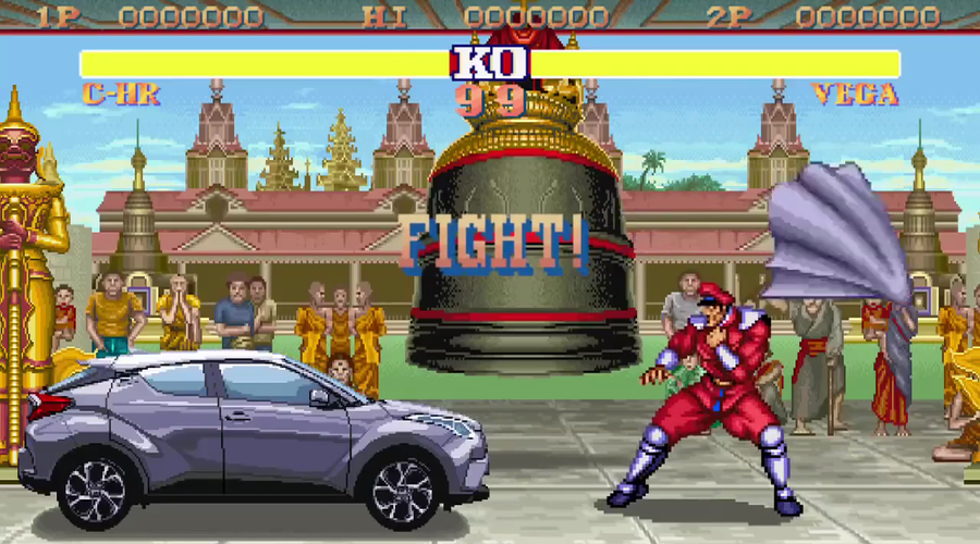 V japonskem oglasu se Toyota C-HR prestavi v legendarno igro Street Fighter II (foto: Toyota YouTube)