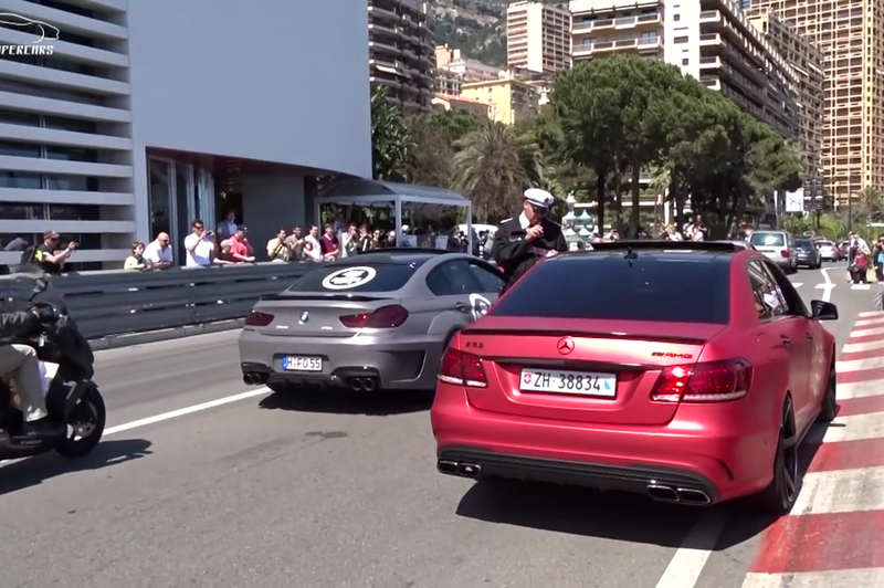 Bahanje z Mercedesom-Benz E63 AMG na cestah Monaka ustavil policist (foto: G-E SUPERCARS @ YouTube)