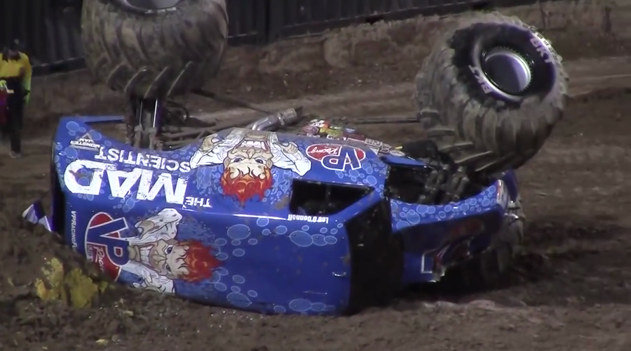 Prvi uspešni salto z velikim terencem ni bil načrtovan, a je bil vseeno zmagovalen (foto: Monster Jam Insider)
