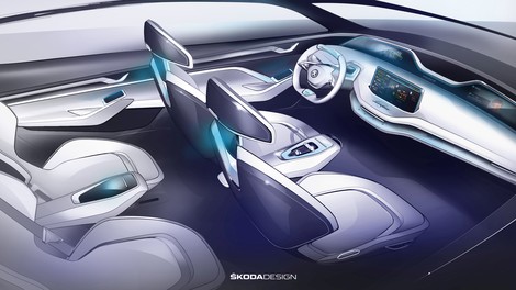 Škoda Vision E: razkrita tudi notranjost