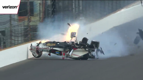 Sebastien Bourdais na kvalifikacijah dirke Indy 500 preživel eksplozivno trčenje ob zaščitno ograjo