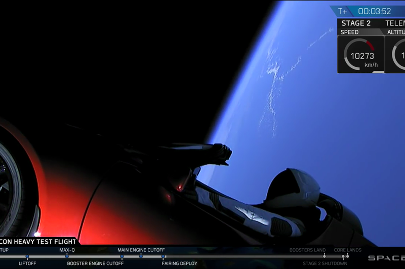 Teslo Roadster v vesolju lahko spremljate tudi v živo (foto: SpaceX @ YouTube)