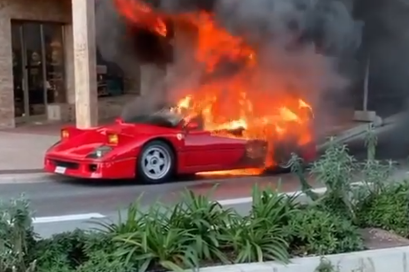Video: Ferrari F40 izginil v plamenih (foto: Youtube: Maremma Racing)