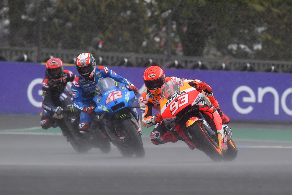 MotoGP, VN Francije - Ples v dežju