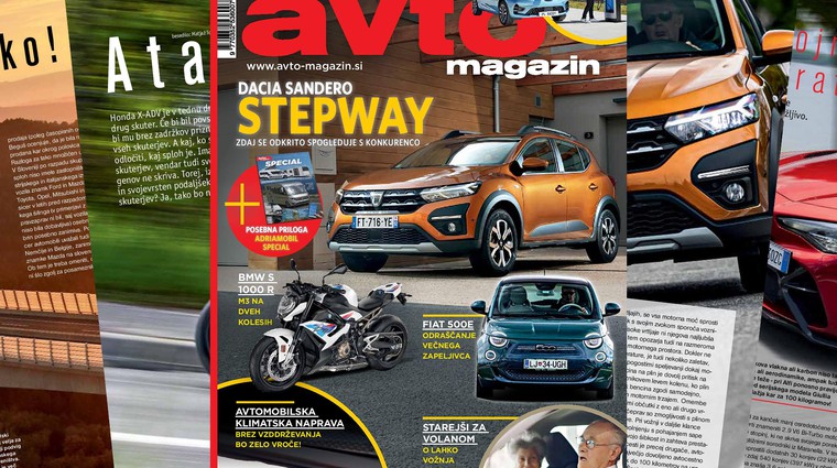 Izšel je novi Avto magazin: 30. obletnica Slovenije, starejši za volanom... posebna priloga: Adria Mobil