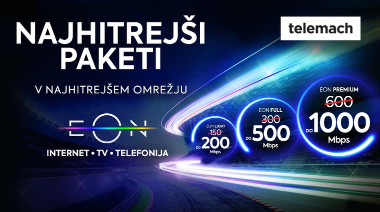 Telemachovi fiksni paketi EON postajajo najhitrejši na slovenskem trgu (foto: Telemach)
