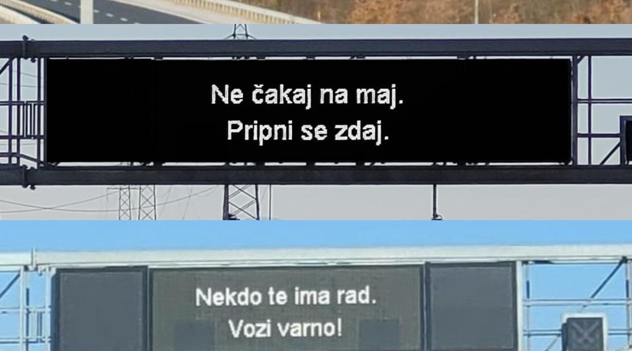 Razkrivamo, kdo stoji za nenavadnimi sporočili na Darsovih avtocestnih portalih! (foto: DARS facebook/fotomontaža)