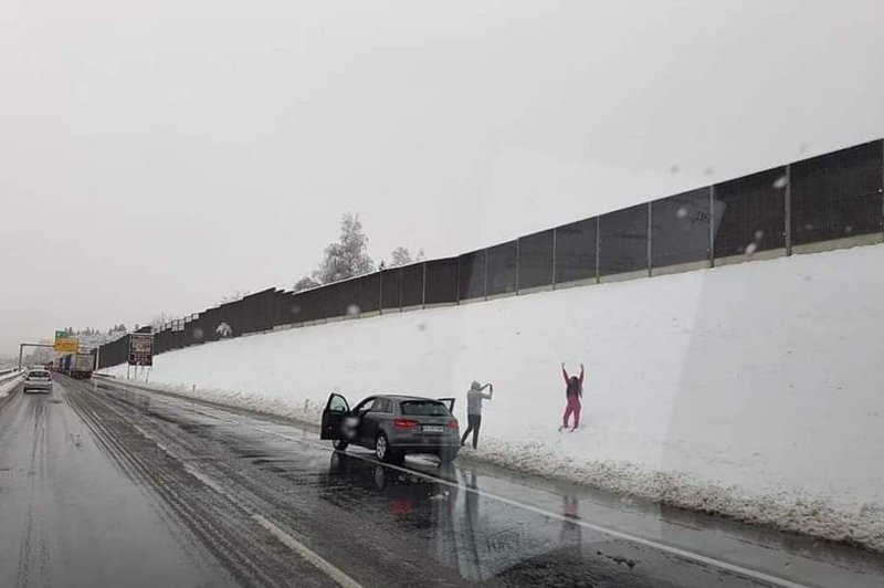 Neodgovorno, nevarno ... Policija komentira dejanje vplivnice s slovenske avtoceste (foto: Osebni arhiv)