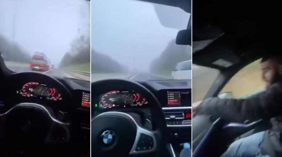 Kaj si ti nor?! Z 264 km/h po ljubljanski obvoznici, ob katastrofalnih razmerah na cesti, a to še ni vse …. (foto: YouTube)