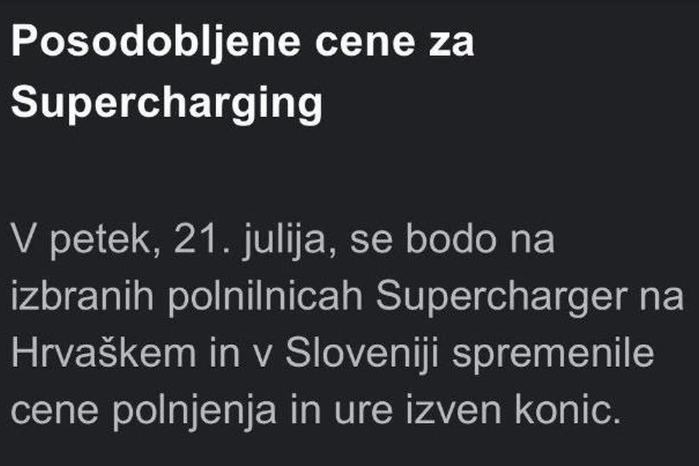 Tesla bo šla svojim uporabnikom v Sloveniji zelo na roko. Ima pa to sporočilo en velik "AMPAK" ...