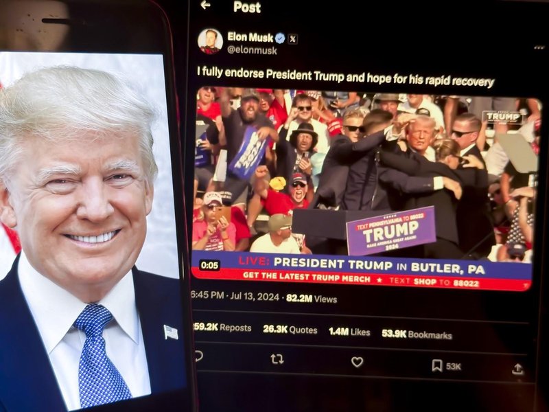 Elon Musk Donald Trump podpora atentat