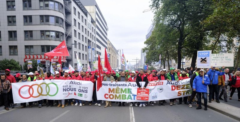 audi, bruselj, tovarna, zaprtje, protesti