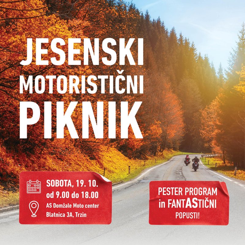 AS Domžale Motocenter vabi na 7. tradicionalni jesenski moto piknik