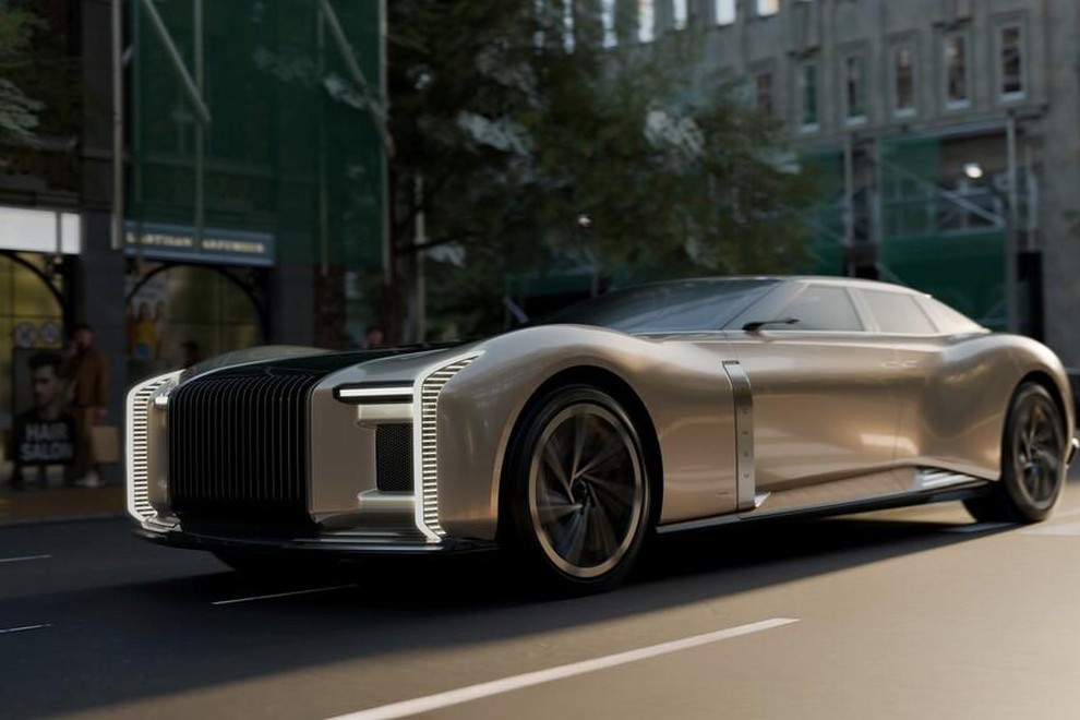 Osem metrov dolžine, šest sedežev in štirimestna električno bencinska konjenica