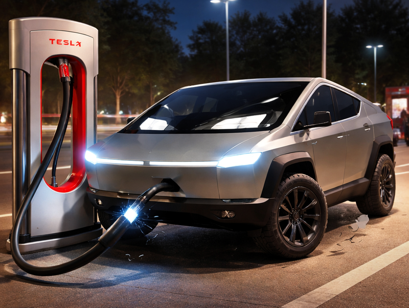 Cybertruck je pustil priklopljen na vtičnico in odšel na počitnice. Po vrnitvi pa…