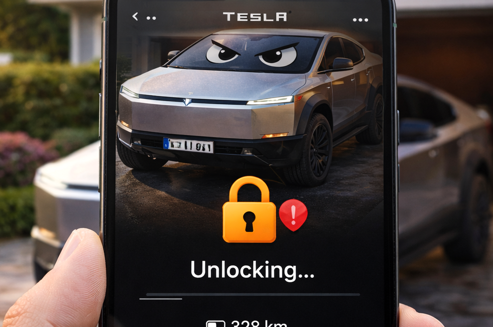 Cybertruck je pustil priklopljen na vtičnico in odšel na počitnice, ko se je vrnil pa ga je skoraj razgnalo od besa (foto: Chat GPT)