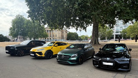 London, VB - zaseg avtomobilov